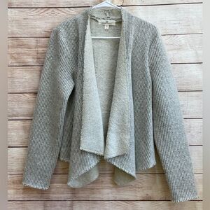 DAKOTA COLLECTIVE OPEN FRONT WOOL BLEND SWEATER IN GRAY